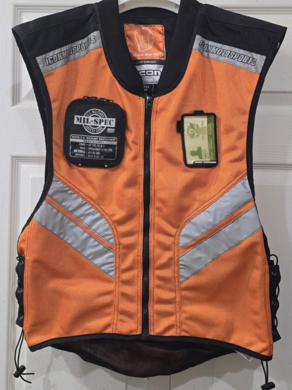 ICON Mil Spec Safety Vest Orange Mesh Supersize (2X-4X)